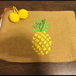 Pineapple Straw Wristlet